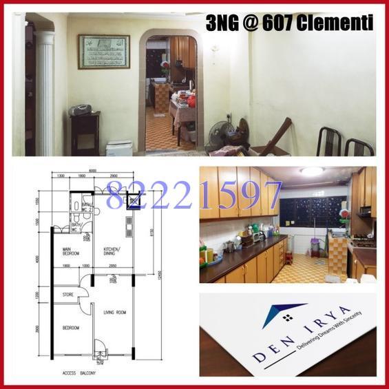 Blk 607 Clementi West Street 1 (Clementi), HDB 3 Rooms #128977142